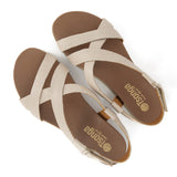 Sadani : Ladies Leather Sandal in Cream Cayak