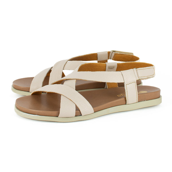 Sadani : Ladies Leather Sandal in Cream Cayak