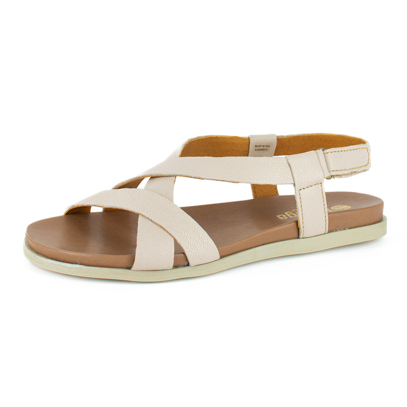 Sadani : Ladies Leather Sandal in Cream Cayak