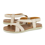 Sadani : Ladies Leather Sandal in Cream Cayak