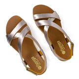 Sadani : Ladies Leather Sandal in Pink Metallic