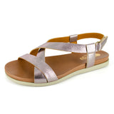 Sadani : Ladies Leather Sandal in Pink Metallic