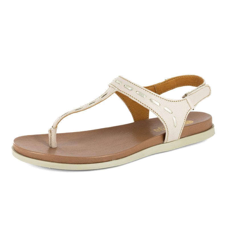 Shamwari : Ladies Leather Sandal in Cream Cayak