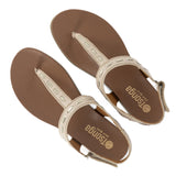 Shamwari : Ladies Leather Sandal in Cream Cayak