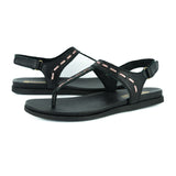 Shamwari : Ladies Leather Sandal in Black Cayak