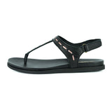 Shamwari : Ladies Leather Sandal in Black Cayak