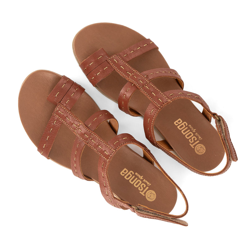 Kalahari : Ladies Leather Sandal in Suede Cayak