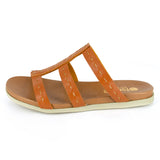 Zuwarah : Ladies Leather Sandal in Oak Cayak