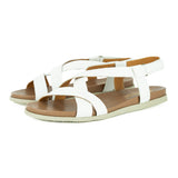 Sadani : Ladies Leather Sandal in White Cayak