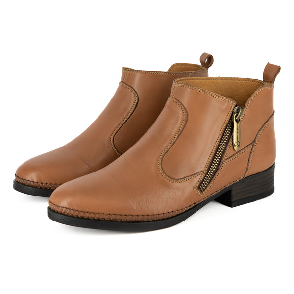 Norakei : Ladies Leather Ankle Boot in Hazel Lusso