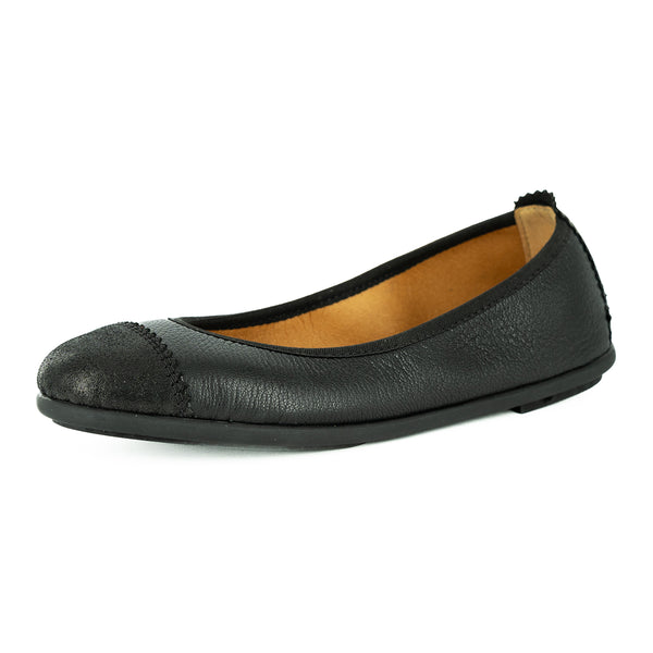 Mabuyana : Ladies Leather Pump in Black Cayak Black Spirit