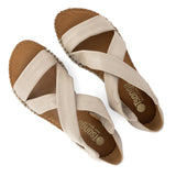 Ganandela : Ladies Leather Espadrille Sandal in Cream Cayak