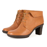 Ikhabethe : Ladies Leather High-Heel Boot in Hazel Relaxa