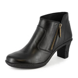 Zavala : Ladies Leather High-Heel Boot in Black Relaxa