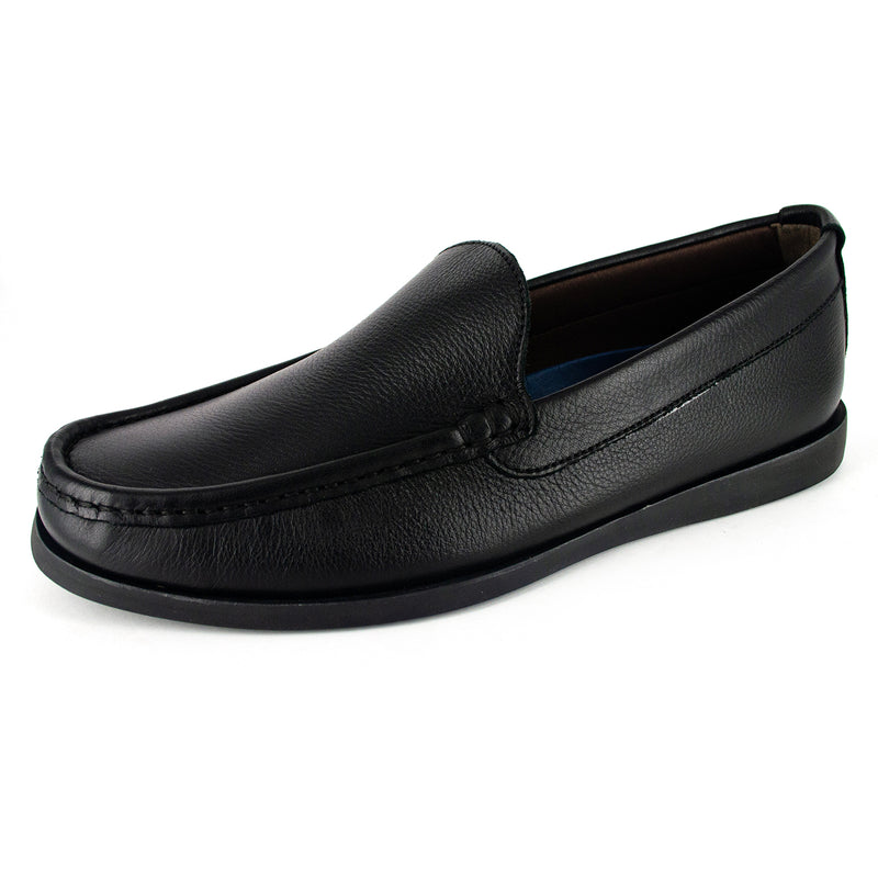 Kinshasa : Mens Leather Moccasin in Black Natan