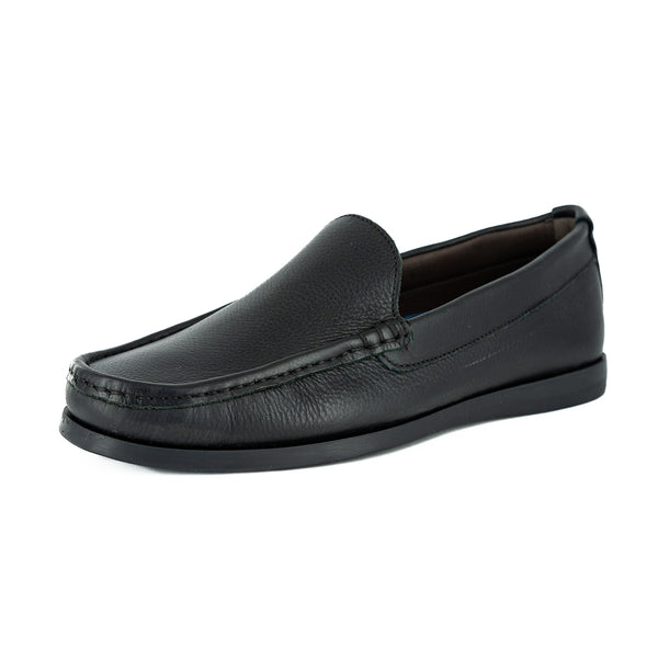 Kinshasa : Mens Leather Moccasin in Black Natan