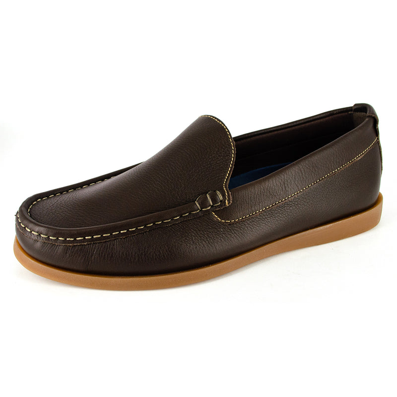 Kinshasa : Mens Leather Moccasin in Choc Natan