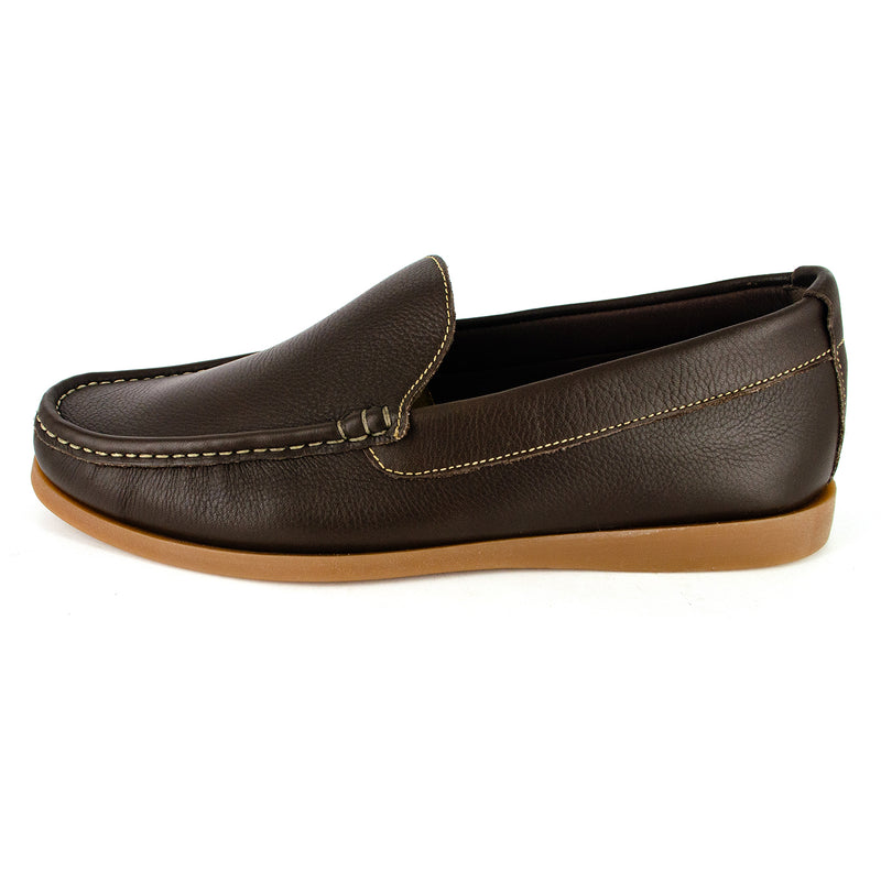 Kinshasa : Mens Leather Moccasin in Choc Natan