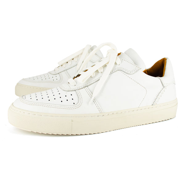 Siphuma : Mens Leather Sneaker in Brilliant White
