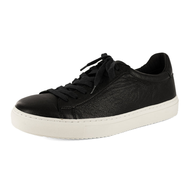 Tugela : Mens Leather Sneaker in Black Cayak