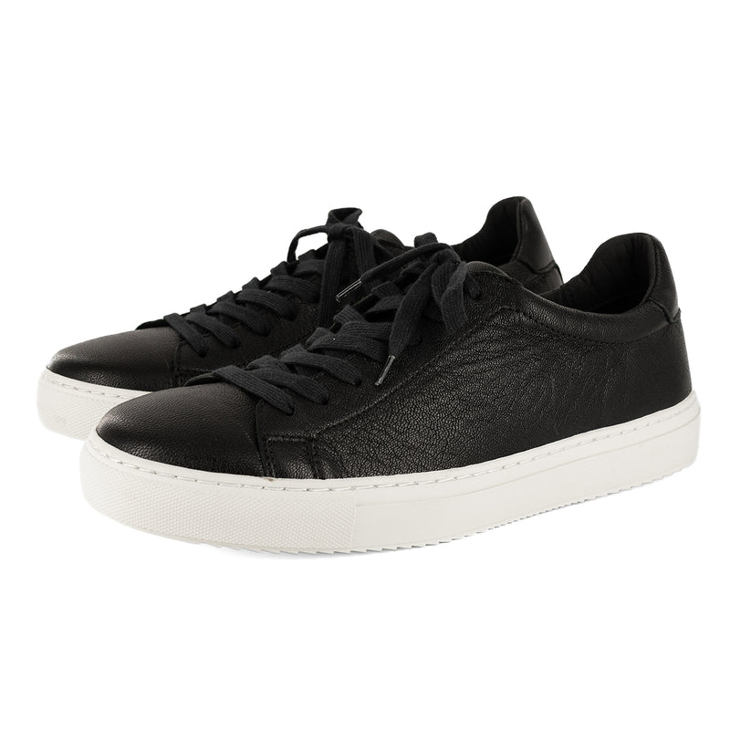 Tugela : Mens Leather Sneaker in Black Cayak