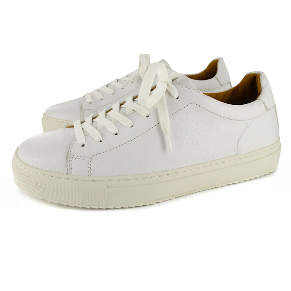 Tugela : Mens Leather Sneaker in White Cayak