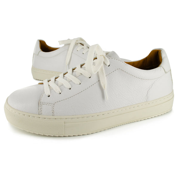 Tugela : Mens Leather Sneaker in White Cayak