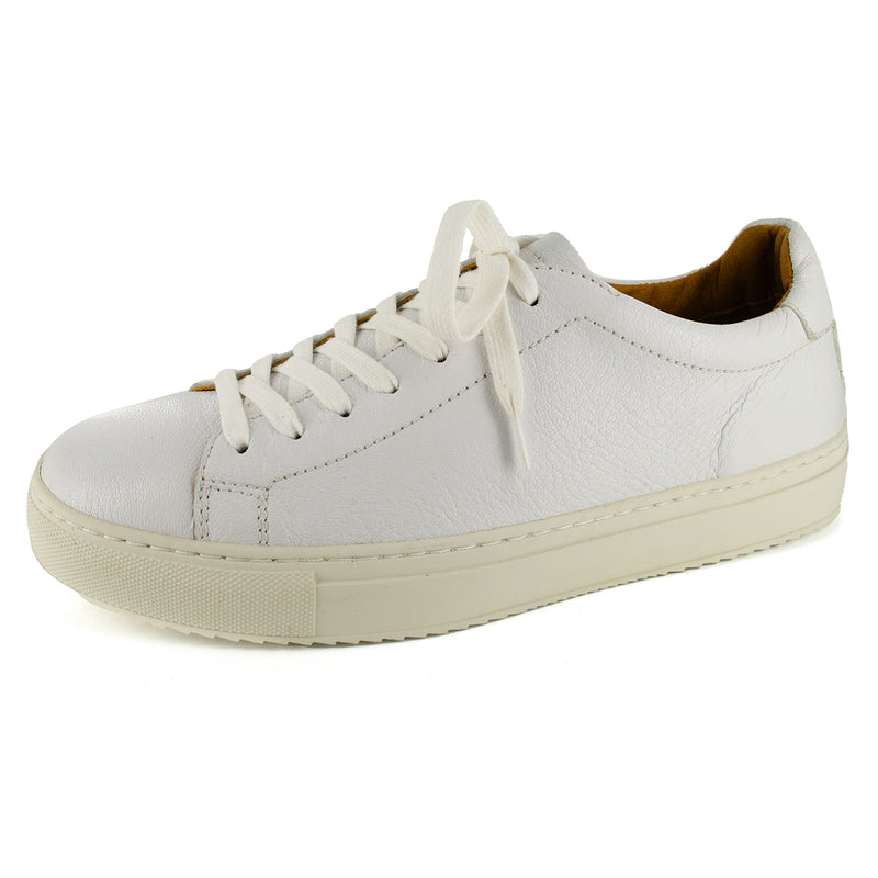 Tugela : Mens Leather Sneaker in White Cayak