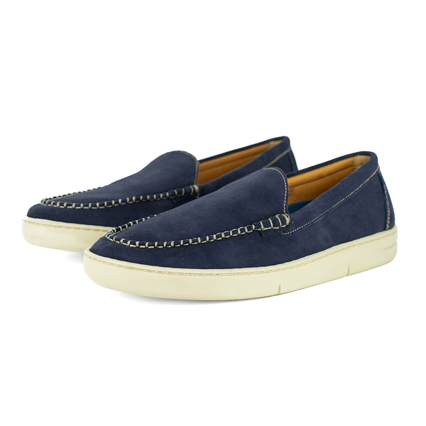 Timbavati : Men's Leather Moccasin in Marine Velutto