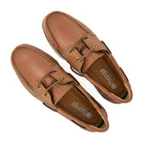 Rivombo : Mens Leather Boat Shoe in Oak Natan