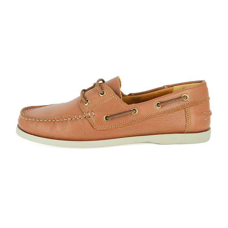 Rivombo : Mens Leather Boat Shoe in Oak Natan