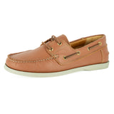 Rivombo : Mens Leather Boat Shoe in Oak Natan