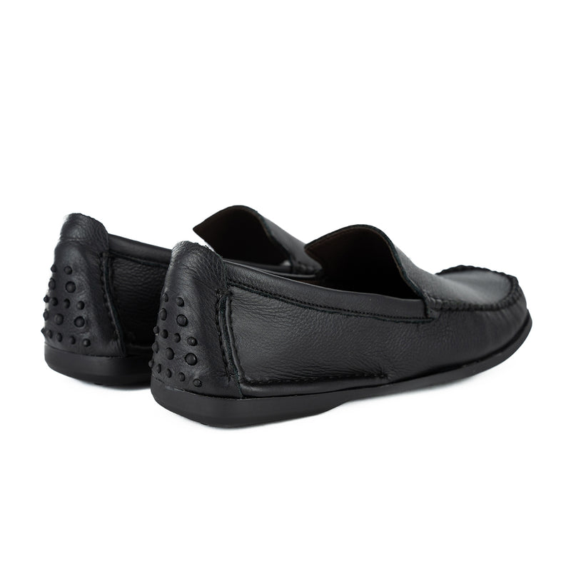 Banakho : Mens Leather Moccasin in Black Natan