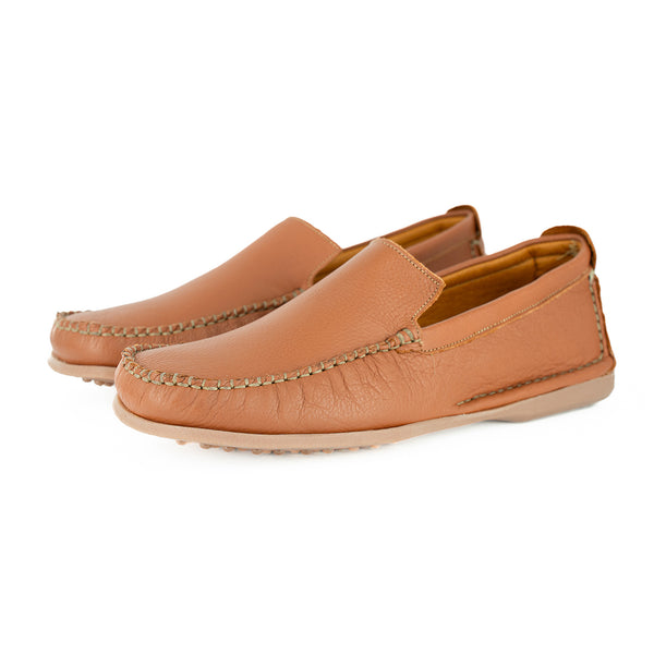 Banakho : Mens Leather Moccasin in Oak Natan