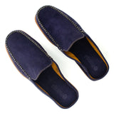 Bakgatla : Mens Leather Mule in Navy Velutto