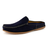 Bakgatla : Mens Leather Mule in Navy Velutto