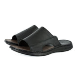 Juza : Mens Leather Sandal in Black Natan