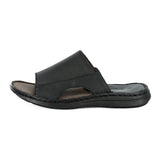 Juza : Mens Leather Sandal in Black Natan