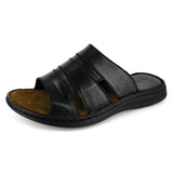 Dukuza : Men's Leather Sandal in Black Natan