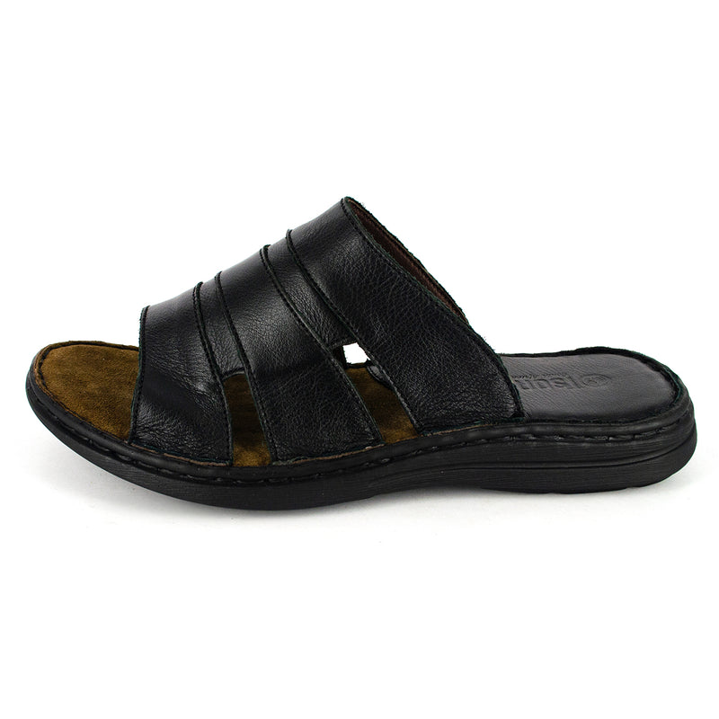 Dukuza : Men's Leather Sandal in Black Natan