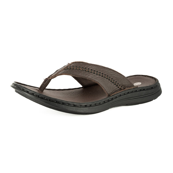 Kwaduma : Men's Leather Sandal in Choc Natan