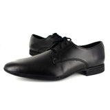 WYSO Costa Rica : Youth/Mens Leather Formal/School Shoe in Black Ranger (PETA-approved Vegan Bioveg Leather)