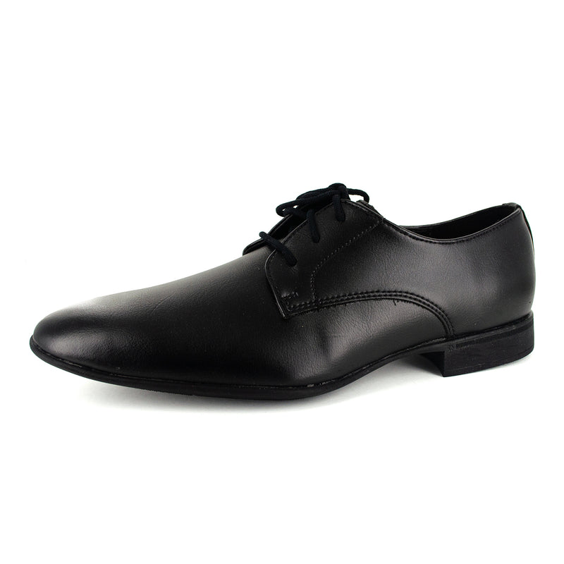 WYSO Costa Rica : Youth/Mens Leather Formal/School Shoe in Black Ranger (PETA-approved Vegan Bioveg Leather)