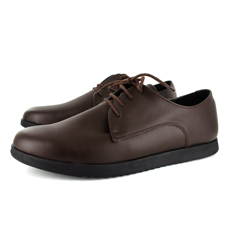 WYSO Oregon : Youth/Mens Leather Formal/School Shoe in Choc Ranger (PETA-approved Vegan Bioveg Leather)