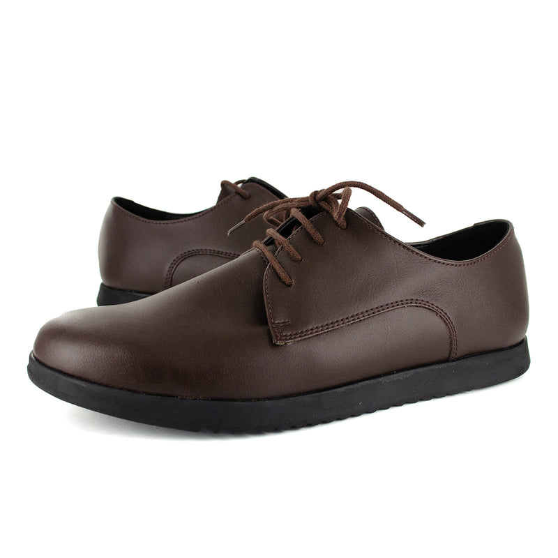 WYSO Oregon : Youth/Mens Leather Formal/School Shoe in Choc Ranger (PETA-approved Vegan Bioveg Leather)