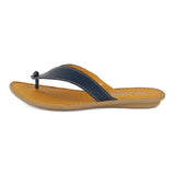 Ishadi : Ladies Leather Tslops Sandal in Marine Cayak