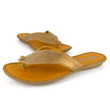 Ishadi : Ladies Leather Tslops Sandal in Beige Spirit