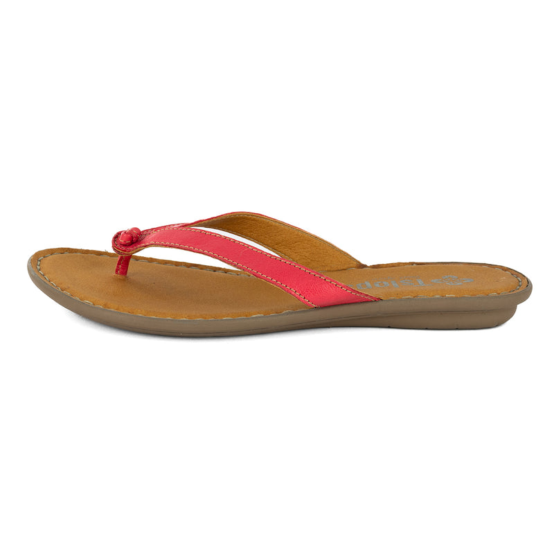 Esitolo : Ladies Leather Tslops in Tangerine Kabore