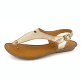 Ovaroli : Ladies Leather Tslops Sandal in Gold Foil