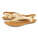 Ovaroli : Ladies Leather Tslops Sandal in Gold Foil